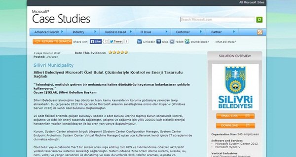 Microsoft Silivri Belediyesi’ni Dünyaya Duyurdu