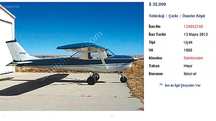 ‘Sahibinden’ Lpg’li Uçak Satışı