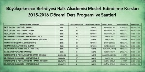 Büyükçekmece Belediyesi Meslek Edindirme Kurs Programı Belirlendi