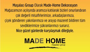 Made-Home Dekorasyon Teşekkür Mesajı