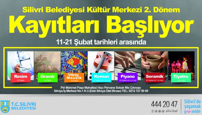 KÜLTÜR MERKEZİ İKİNCİ DÖNEM KAYITLARI BAŞLIYOR