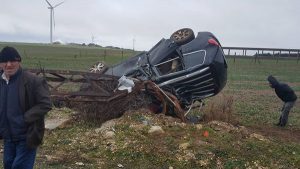 Akören mevkiinde araç takla attı.. Sürücü kurtarılamadı…