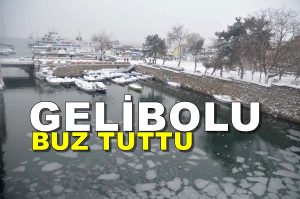 Gelibolu’da İç Liman Buz Tuttu