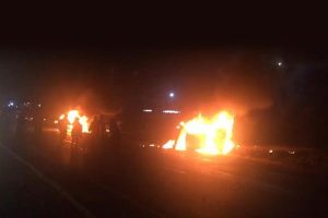 Çorlu’da çarpışan araçlar yandı: 1 ölü, 1 yaralı