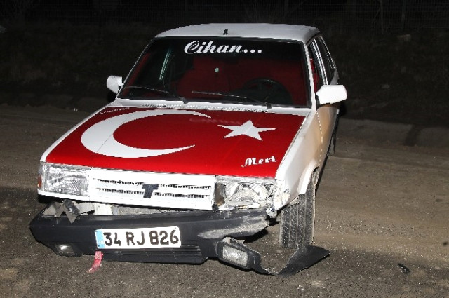 Jandarmadan kaçarken kaza yaptı