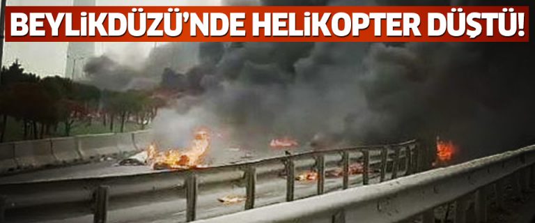 Beylikdüzü’nde helikopter düştü!
