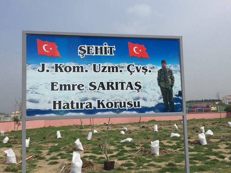 Şehit Emre Sarıtaş için hatıra korusu oluşturuldu