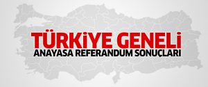 Türkiye geneli 2017 anayasa referandum sonuçları