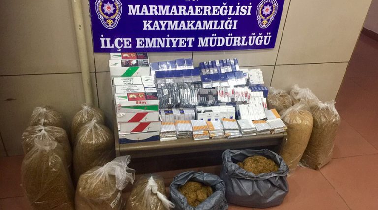 Marmaraereğlisi’nde kaçak sigara ve tütün operasyonu