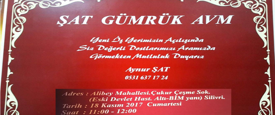 ŞAT GÜMRÜK AVM YENİ YERİNDE