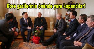 Kore gazilerinin önünde yere kapandılar!