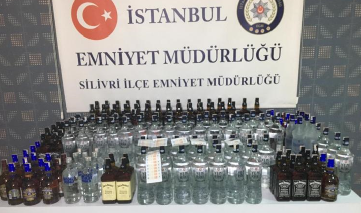 Silivri’de kaçak içki operasyonu