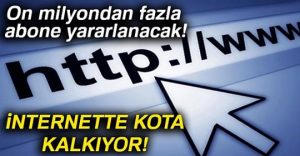 On milyondan fazla aboneye bir gecede limitsiz internet