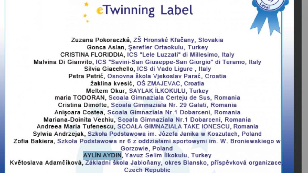 Yavuz Selim İlkokulundan Örnek Bir eTwinning Projesi