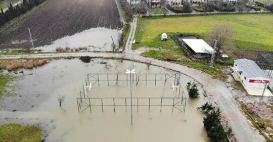 ÇATALCA’DA SEL HAVADAN GÖRÜNTÜLENDİ