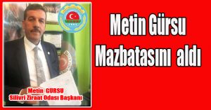 Metin Gürsu, mazbatasını aldı
