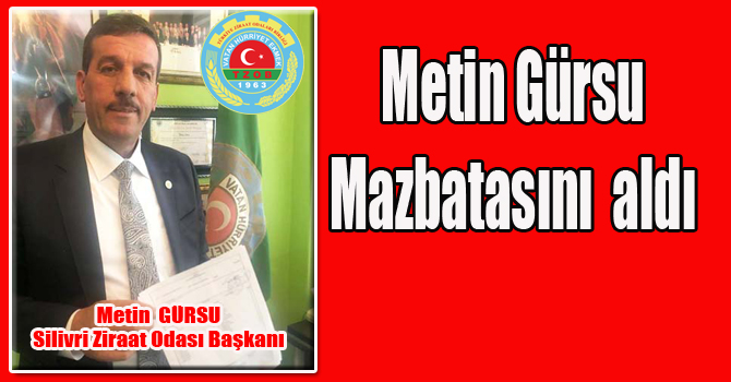Metin Gürsu, mazbatasını aldı