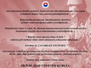 Silivri, SİAD’dan 18 Mart mesajı