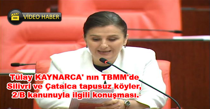 Tülay KAYNARCA’ nın TBMM’de Silivri ve Çatalca tapusuz köyler, 2/B kanunuyla ilgili konuşması.