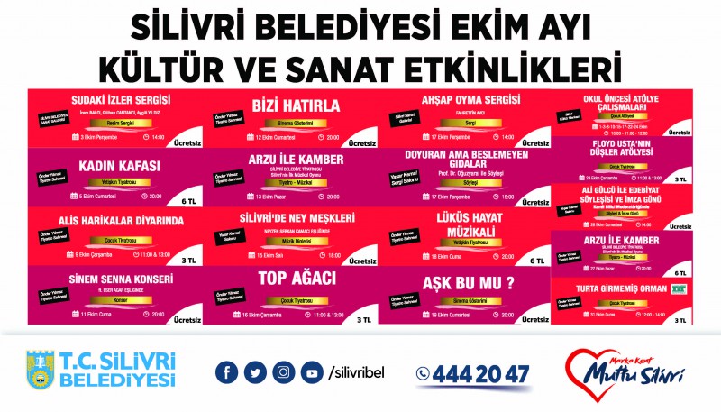 EKİM AYI KÜLTÜR SANAT TAKVİMİ YAYINLANDI