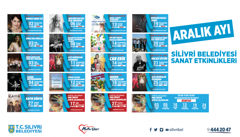 ARALIK AYI KÜLTÜR SANAT ETKİNLİKLERİ BAŞLIYOR