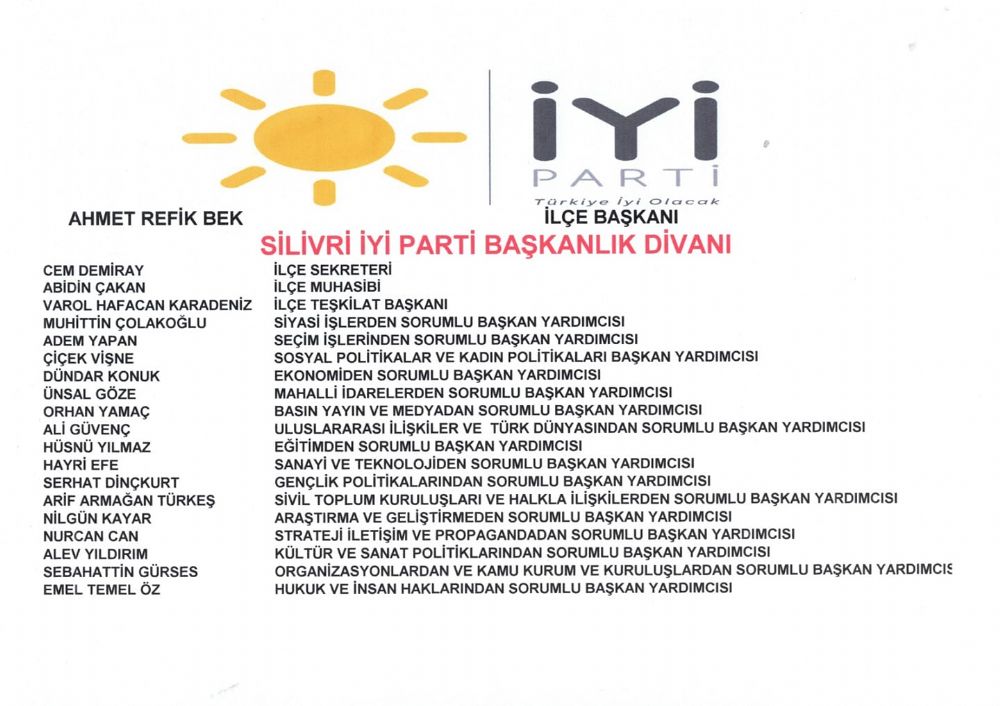 Silivri, İYİ Partide Görev Dağılımı yapıldı