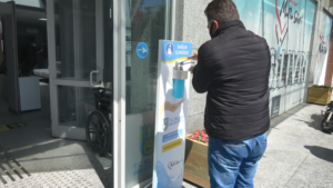 KURUM GİRİŞLERİNE MOBİL DEZENFEKTAN YERLEŞTİRİLDİ