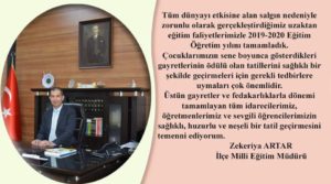 Artar’dan, Öğrencilere Tatil mesajı