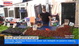 (Video Haber)Silivri Pazarında hijyen kurallarına riayet edildi