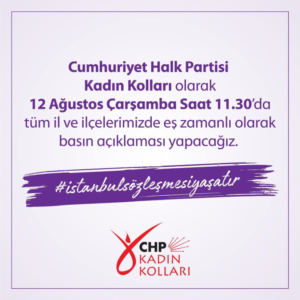 CHP Kadın Koları, “İstanbul Sözleşmesi Kırmızı Çizgimizdir!