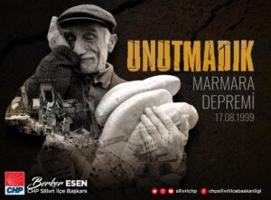 Esen, “Marmara Depreminin üzerinden tam 21 yıl geçti.”