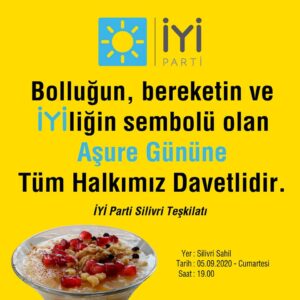 Silivrii İYİ Partiden Aşure Gününe davet!..