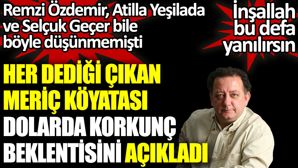 Her dediği çıkan ekonomist Meriç Köyatası dolarda korkunç beklentisini açıkladı