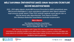 MSÜ SINAV ÜCRETLERİ SİLİVRİ BELEDİYESİNDEN