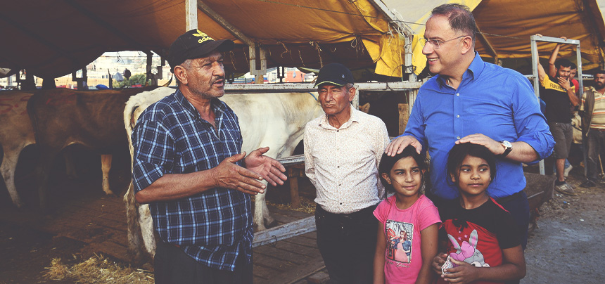 BAŞKAN ÇALIK KURBAN ALANINI ZİYARET ETTİ