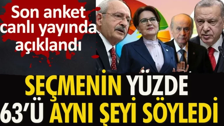 Son anket canlı yayında açıklandı | Seçmenin yüzde 63 ü aynı şeyi söyledi