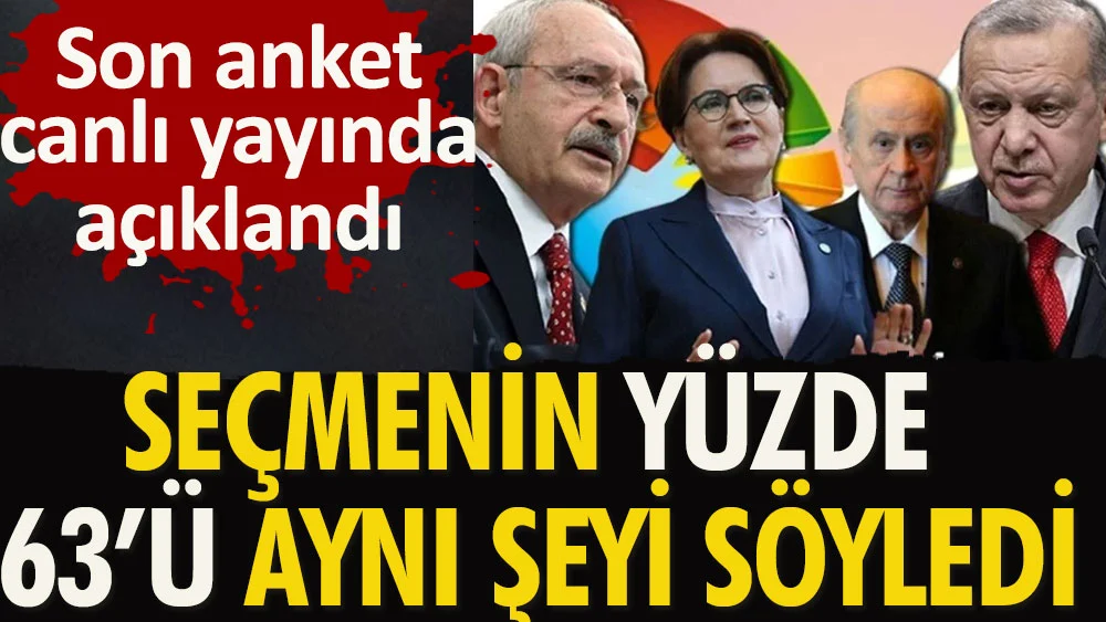 Son anket canlı yayında açıklandı | Seçmenin yüzde 63 ü aynı şeyi söyledi