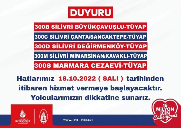 İETT’DEN YENİ HAT DUYURUSU