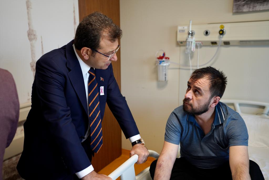 İMAMOĞLU, BİNALİ YILDIRIM VE MADEN İŞÇİLERİNİ HASTA YATAKLARINDA ZİYARET ETTİ