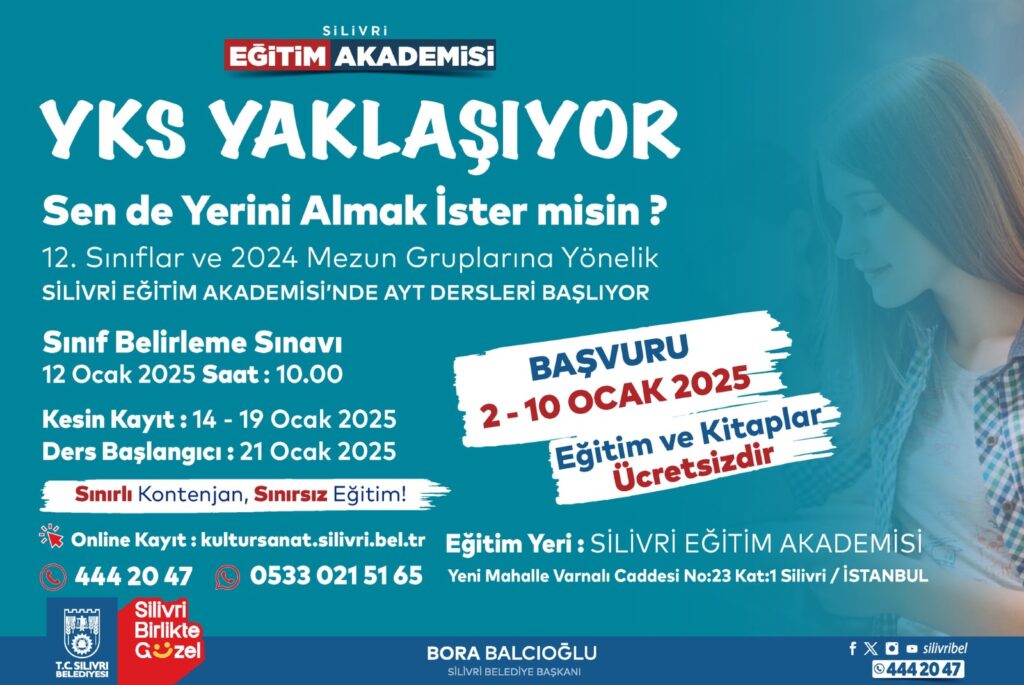 Silivri Belediyesi Eğitim Akademisi’nde Ücretsiz AYT Dersleri Başlıyor!