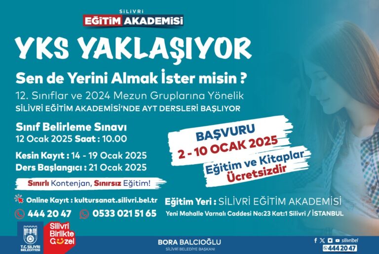 Silivri Belediyesi Eğitim Akademisi’nde Ücretsiz AYT Dersleri Başlıyor!
