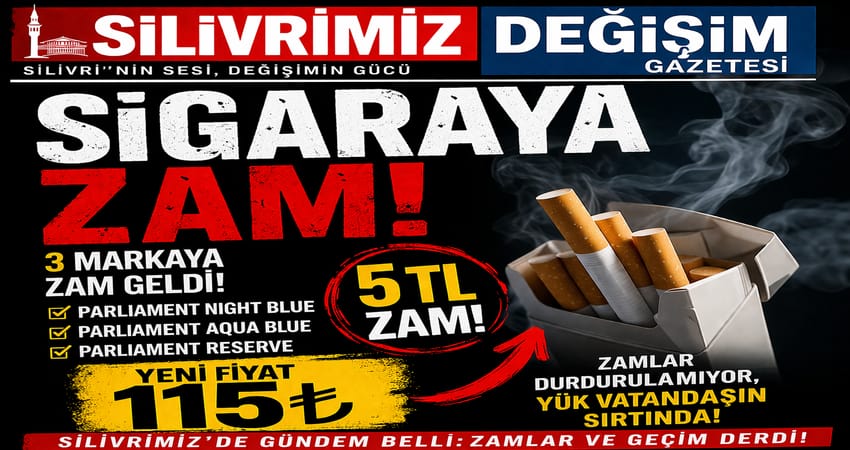 Sigaraya Yeni Zam: 3 Parliament Grubunda Fiyat 115 TL’ye Yükseldi