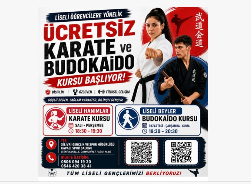 Silivri’de Liselilere Ücretsiz Spor Fırsatı: TÜGVA’dan Karate ve Budokaido Kursları