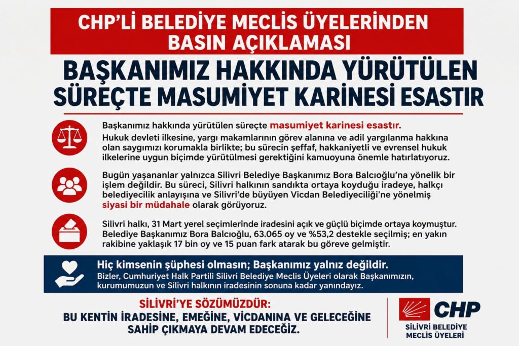 CHP’li Meclis Üyelerinden Balcıoğlu Açıklaması: “Masumiyet Karinesi Esastır”